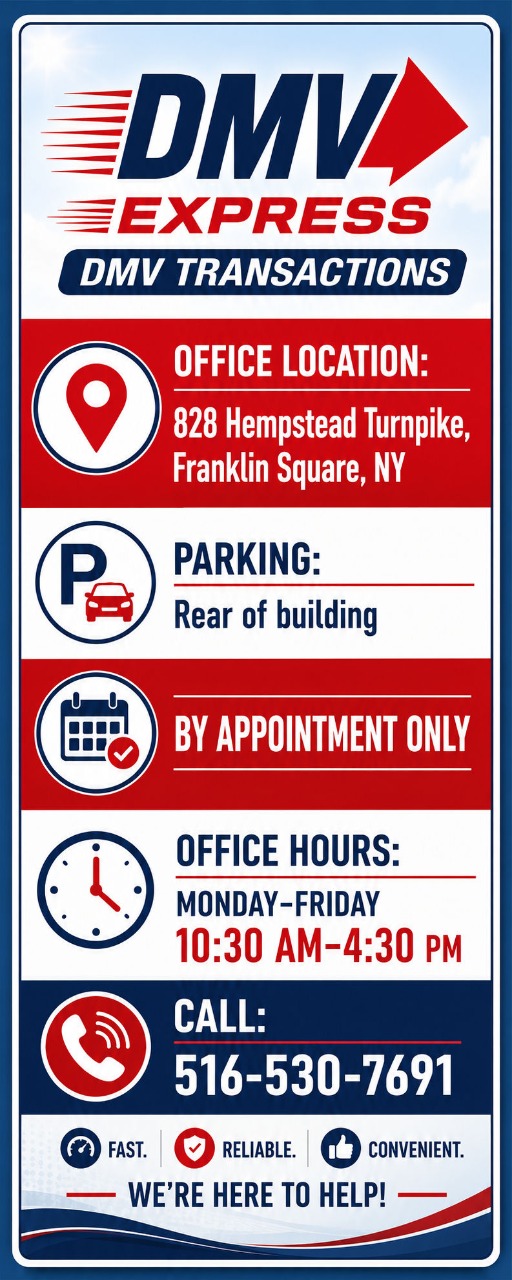 DMV Services, Long Island, NY.